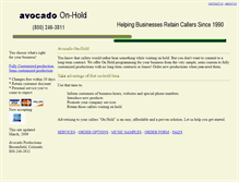 Tablet Screenshot of onhold.avocadoproductions.com
